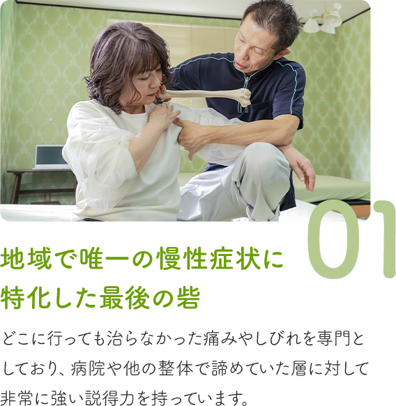 地域で唯一の慢性症状に特化した最後の砦