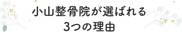 小山整骨院が選ばれる３つの理由