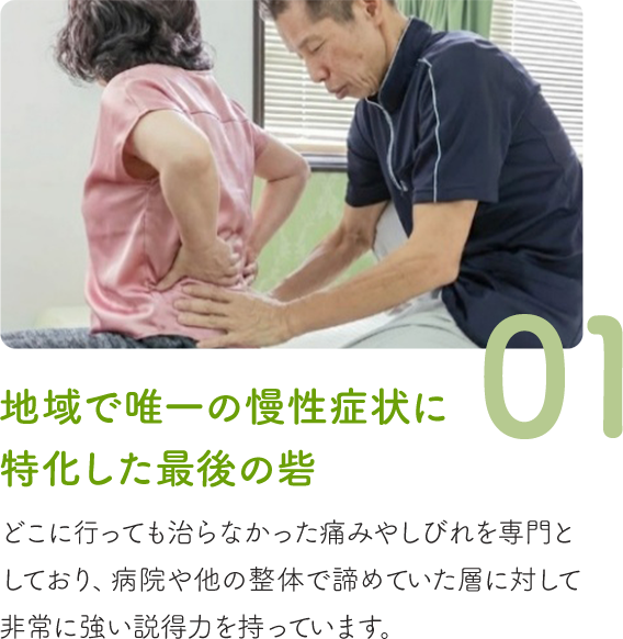 地域で唯一の慢性症状に特化した最後の砦