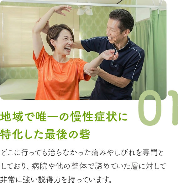 地域で唯一の慢性症状に特化した最後の砦