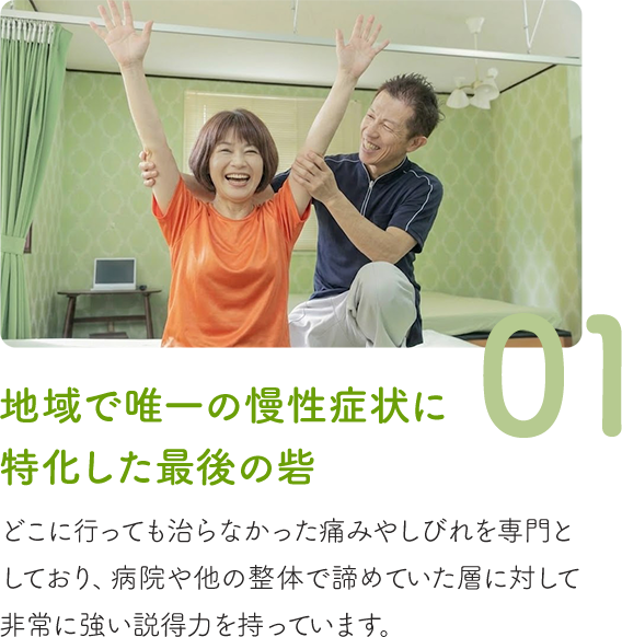 地域で唯一の慢性症状に特化した最後の砦