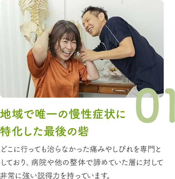 地域で唯一の慢性症状に特化した最後の砦