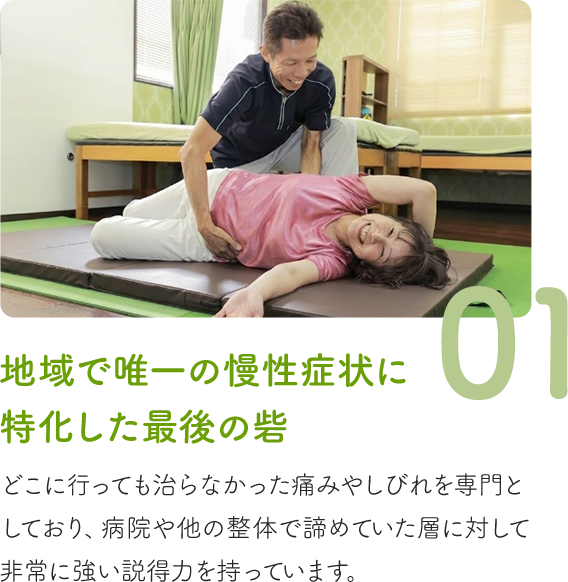 地域で唯一の慢性症状に特化した最後の砦